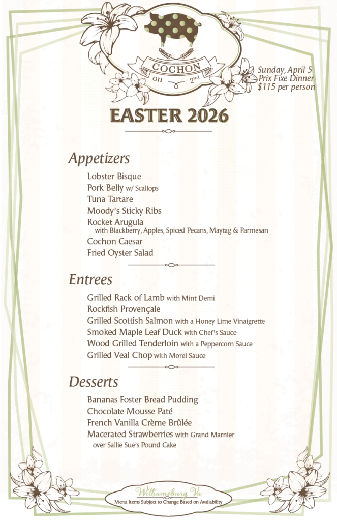 Easter Menu